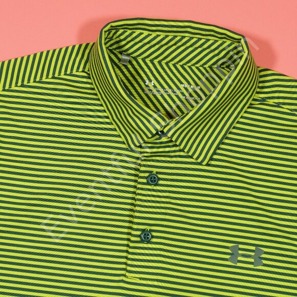 Under Armour Other - Under Armour Polo Shirt Mens Medium Volt Gray Striped Performance